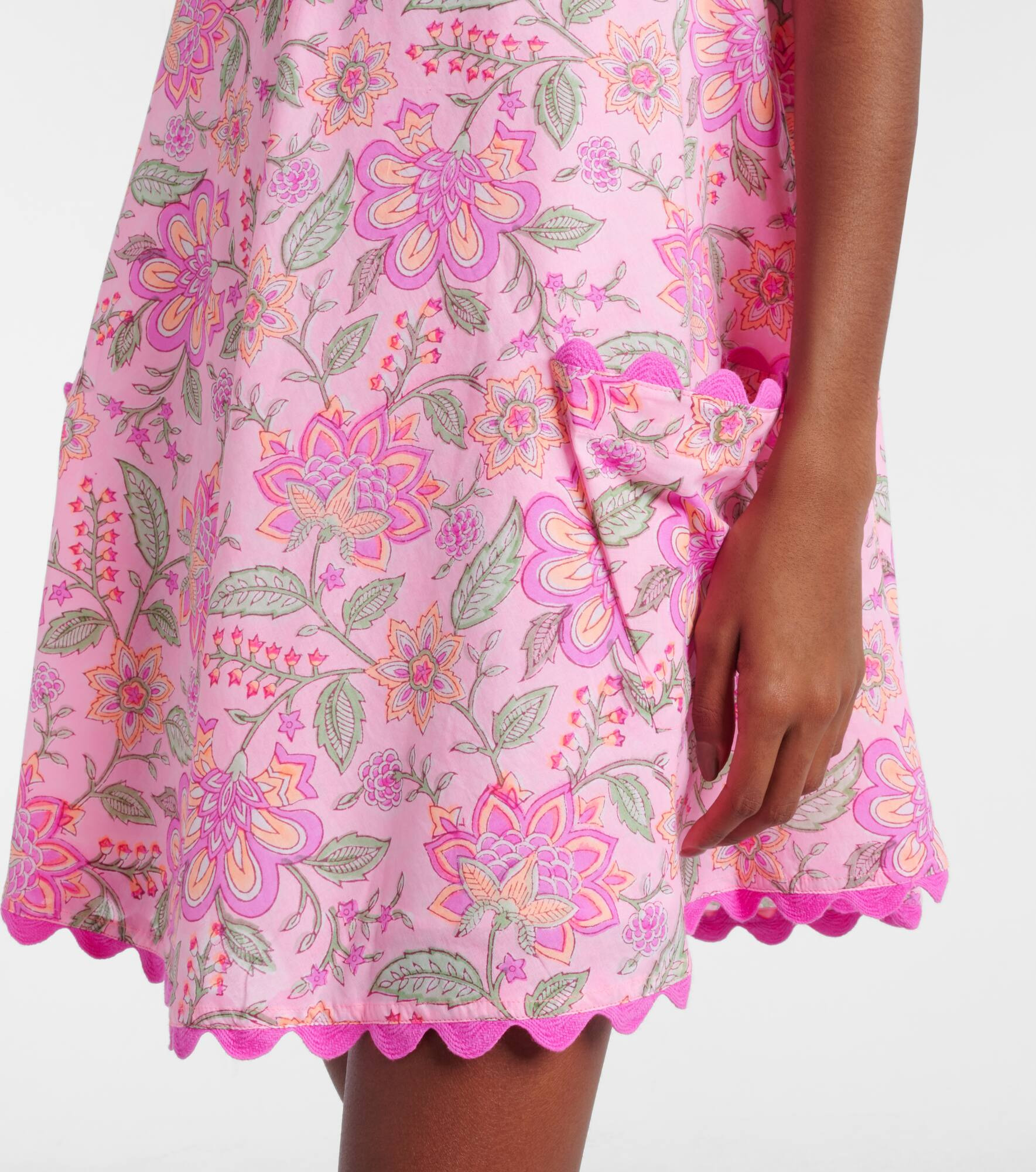 Floral printed cotton minidress - 5