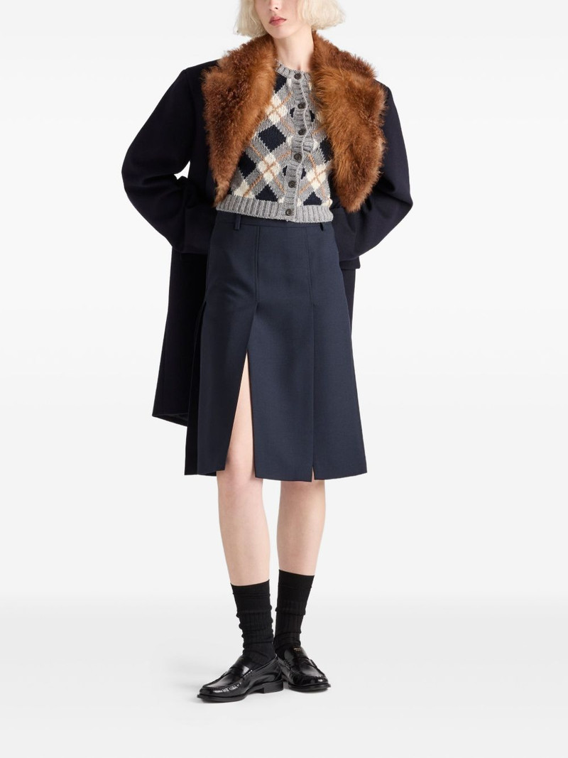 Prada diamond-pattern wool cardigan outlook