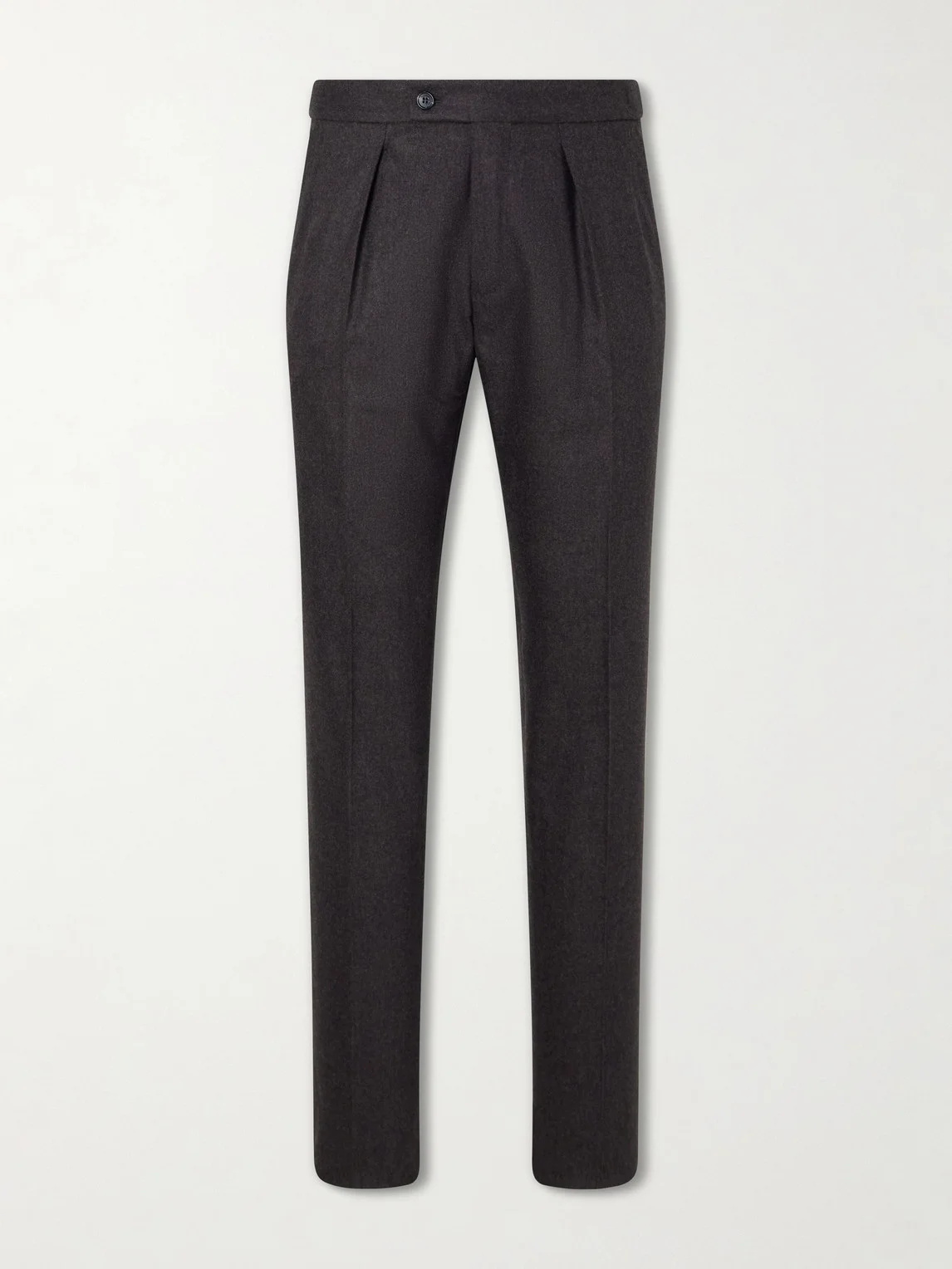 Tapered Pleated Wool and Cashmere-Blend Suit Trousers - 1