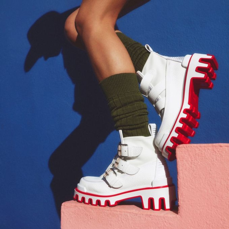 Christian Louboutin Buckle Dune Woman White outlook