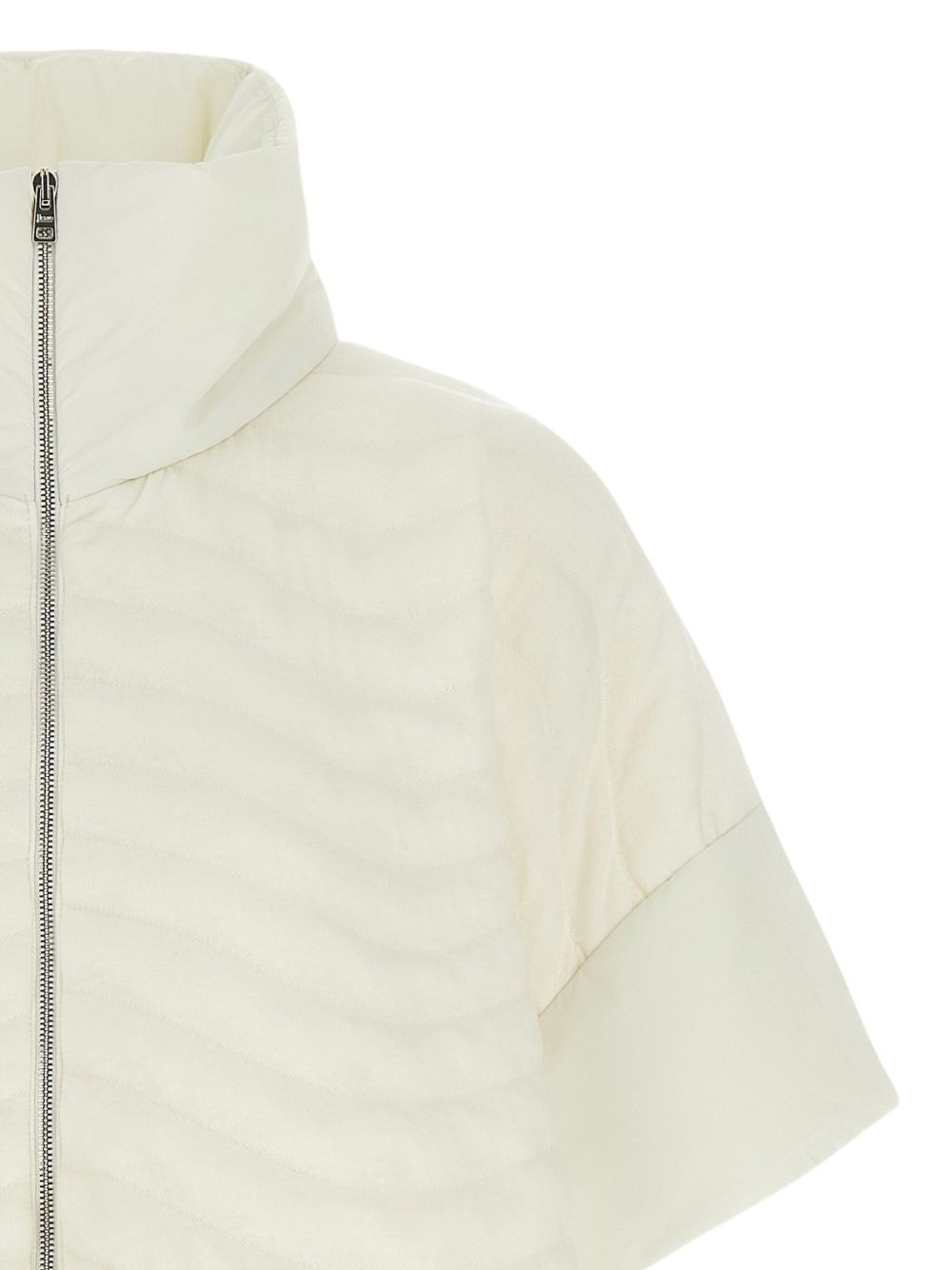 wave-effect padded poncho - 4