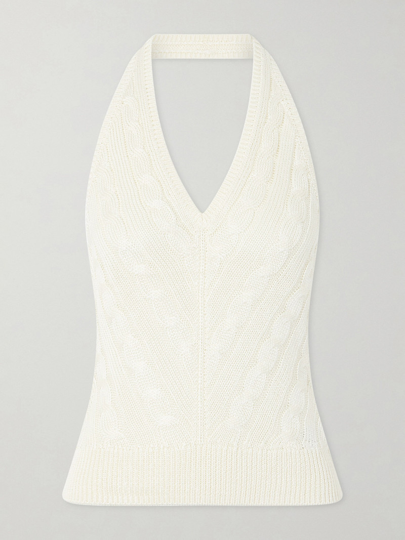 Cable-knit Silk Halterneck Top 1