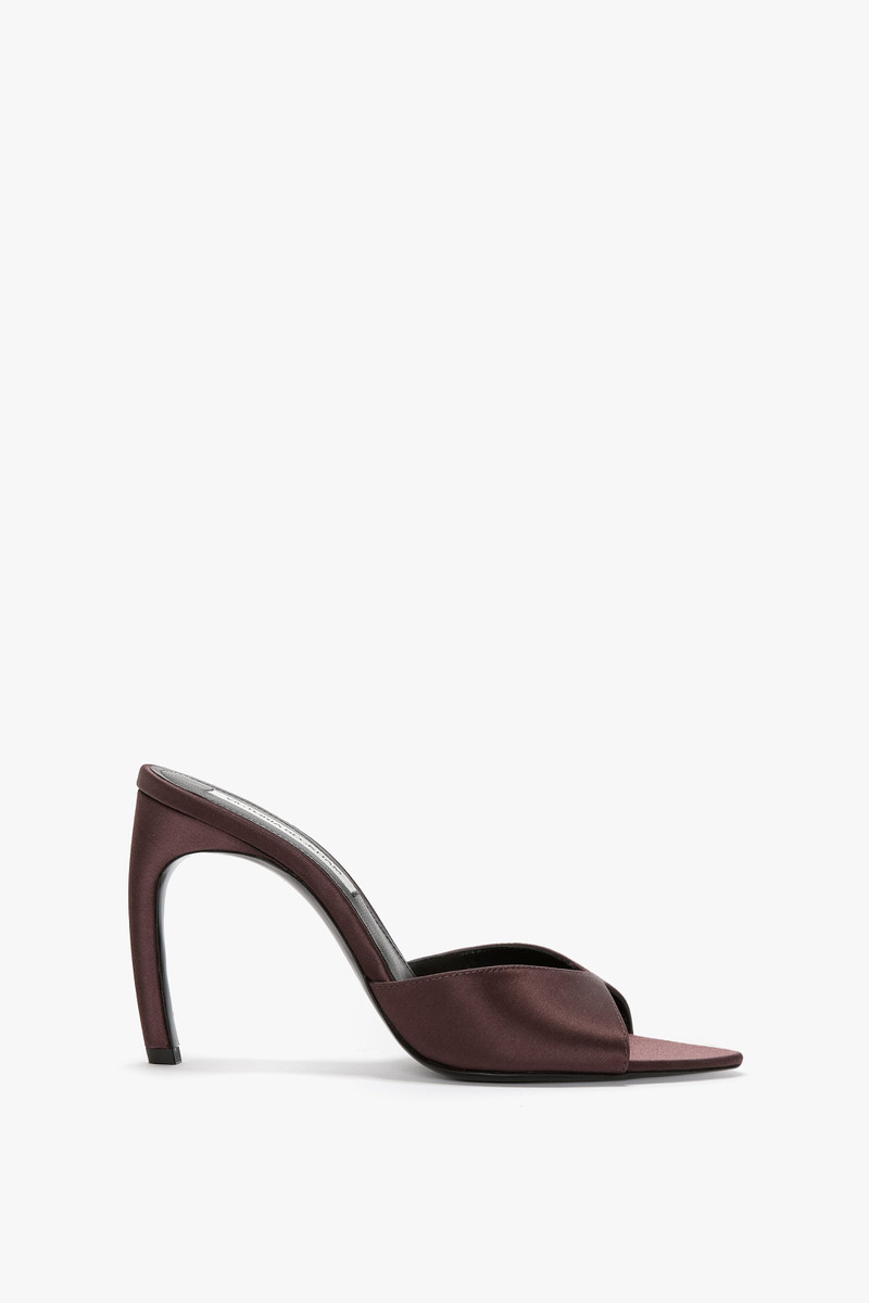 Harlow Mule 100 In Maroon Satin 1