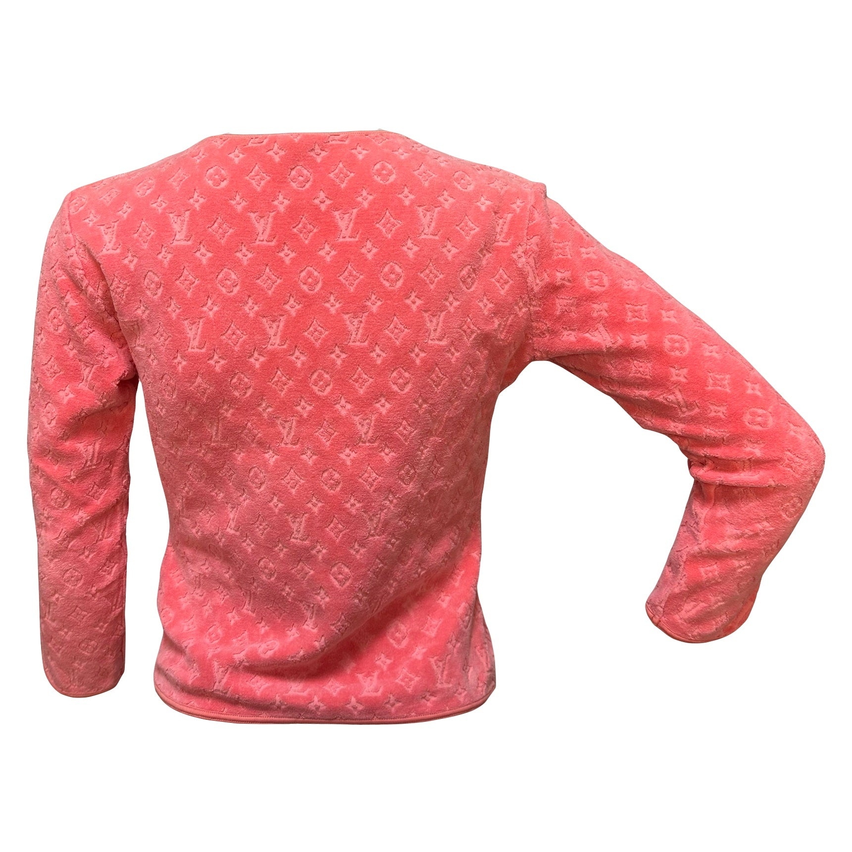 LOUIS VUITTON Terry Cloth Monogram Three-Quarter Sleeve Cardigan - 2