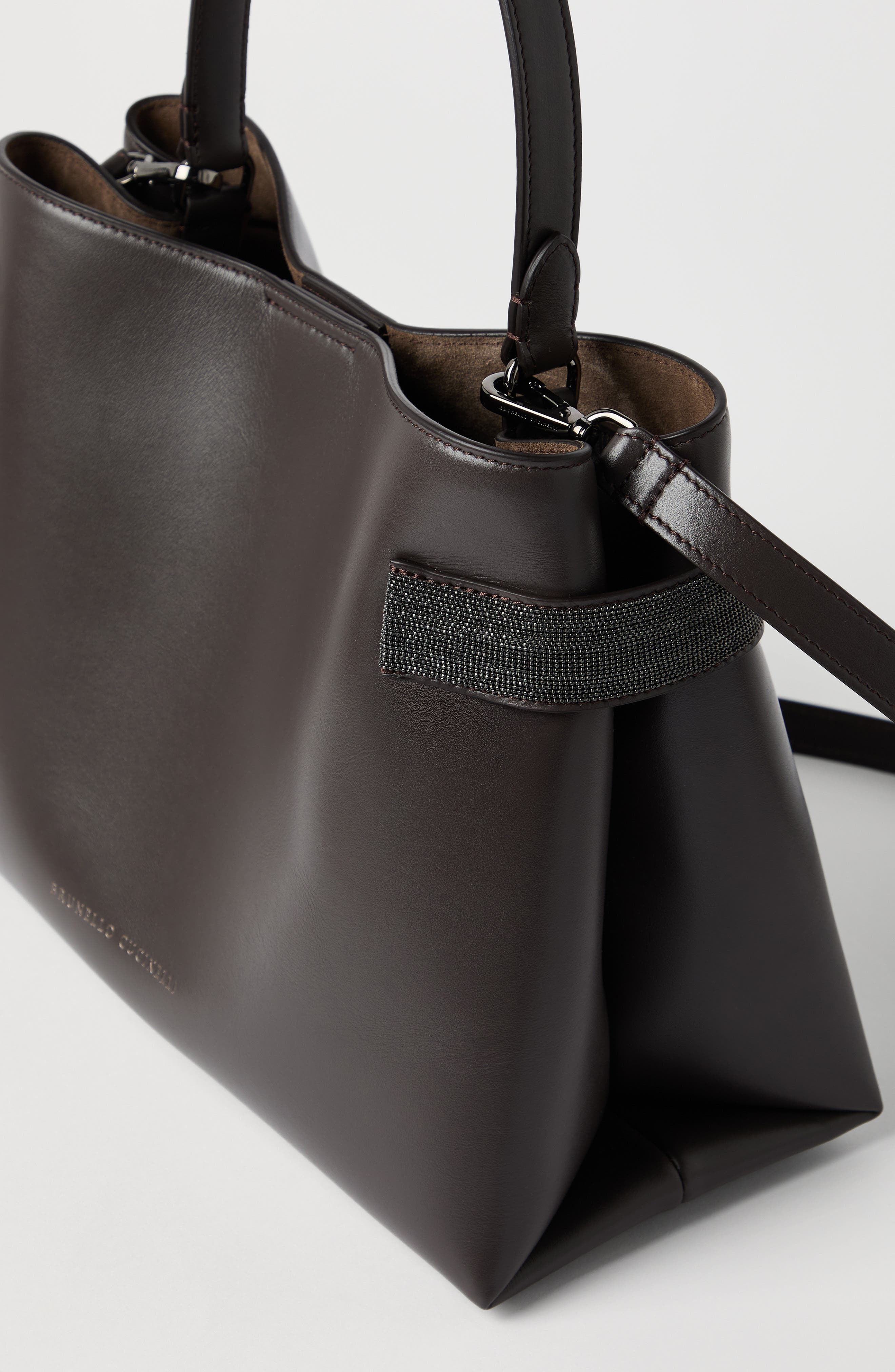 Brunello Cucinelli Top-Handle Essence bag in Rust Brown at Nordstrom - 4