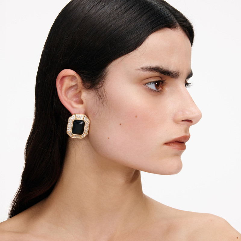 self-portrait Black Crystal Encrusted Earrings outlook