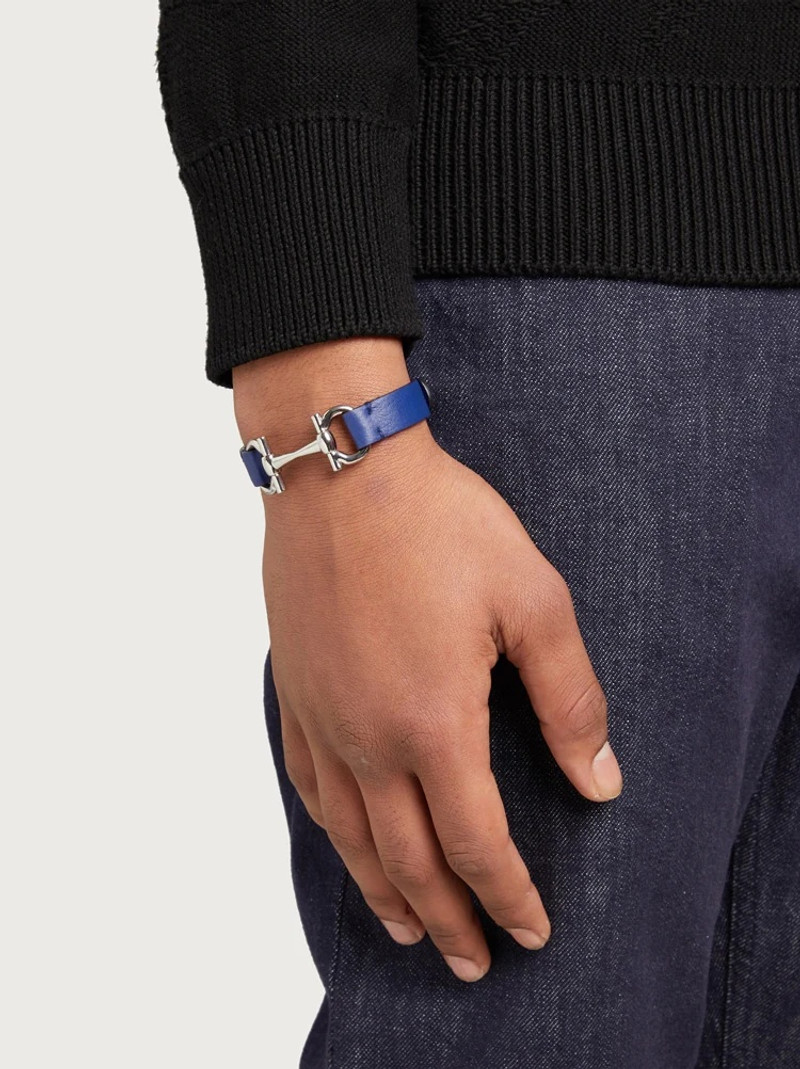 FERRAGAMO LEATHER HORSE BIT BRACELET outlook