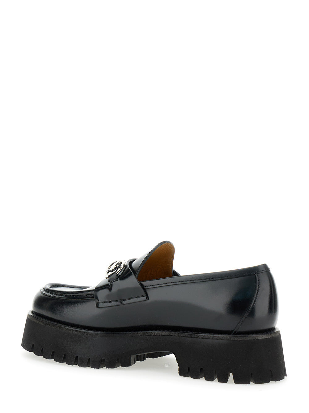 Gucci Women 'Sylke' Black Loafers With Chunky Platform And Horsebit Detail In Leather Woman - 3