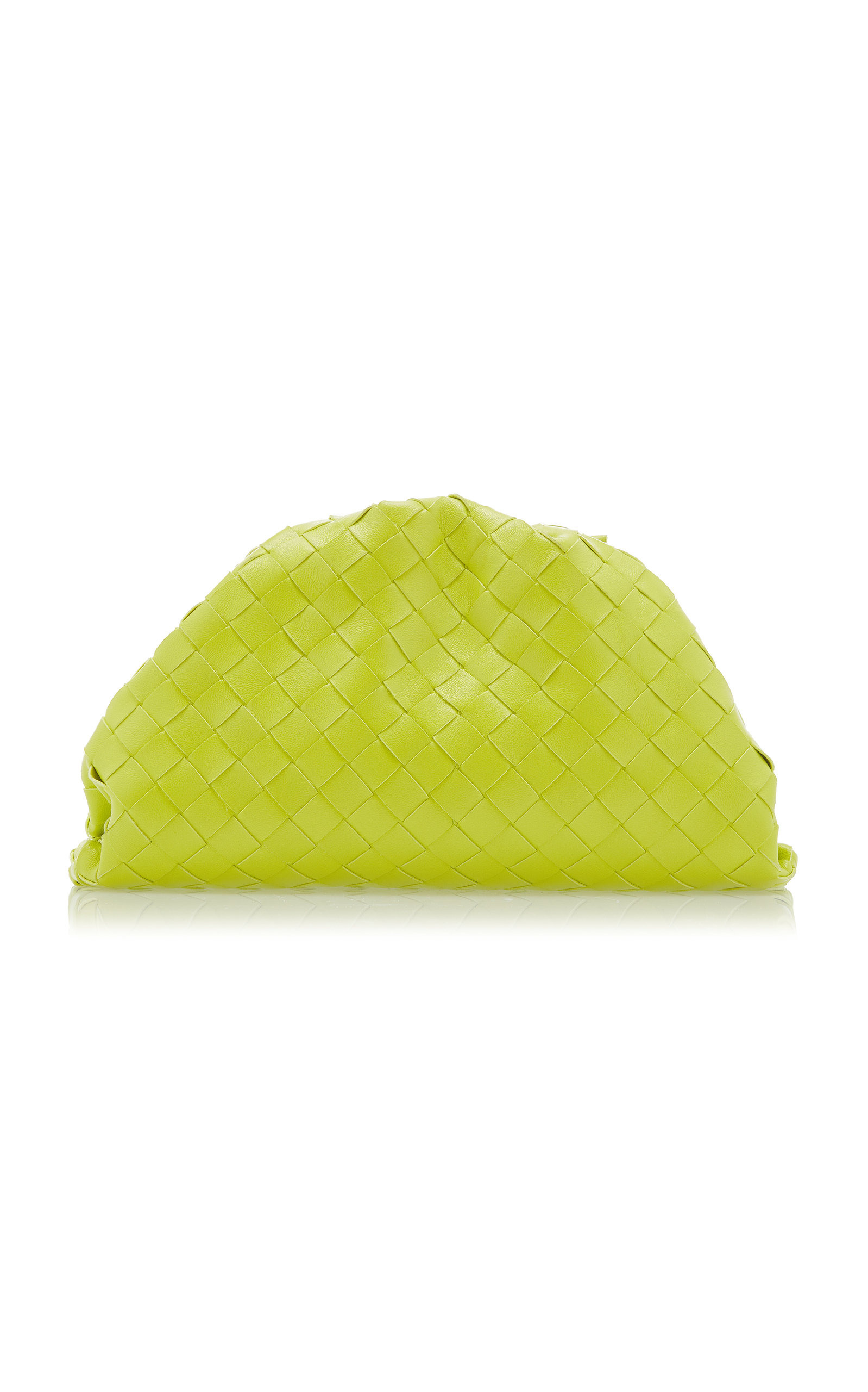 The Teen Pouch Intrecciato Leather Clutch lime green - 1