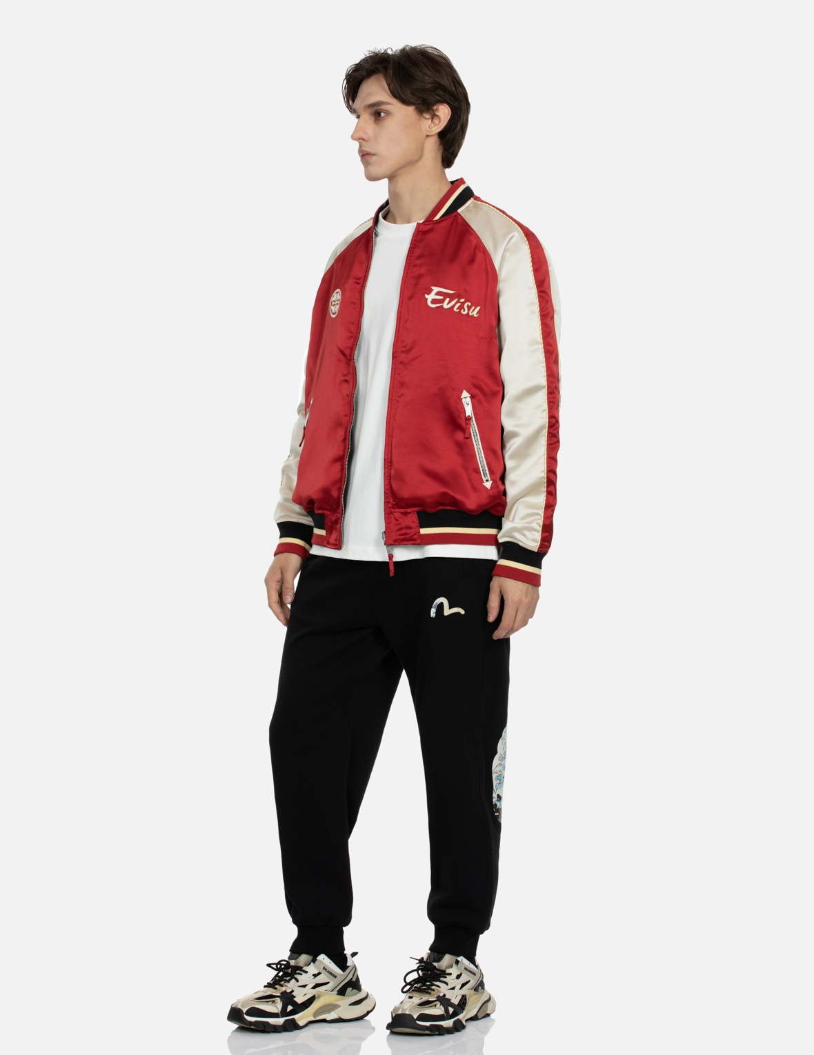 SEAGULL AND THE GREAT WAVE EMBROIDERY REVERSIBLE LOOSE FIT SOUVENIR JACKET - 4