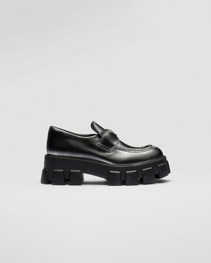 Prada Monolith ombré brushed leather loafers outlook
