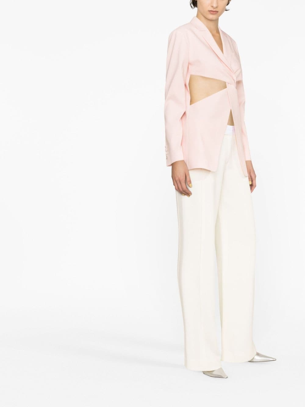 twisted cut-out blazer - 3