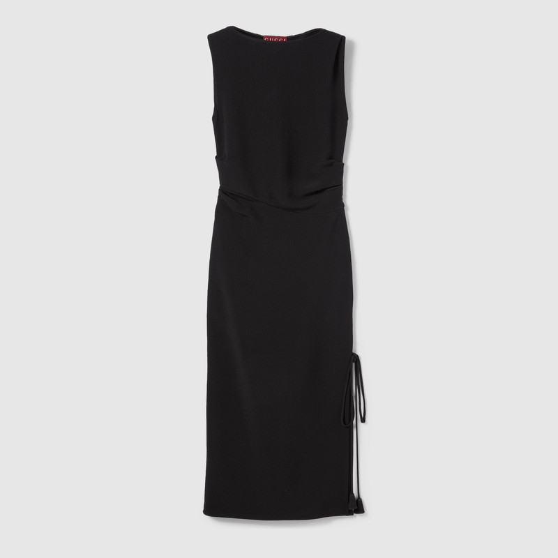 Silk crêpe dress with embroidery - 1