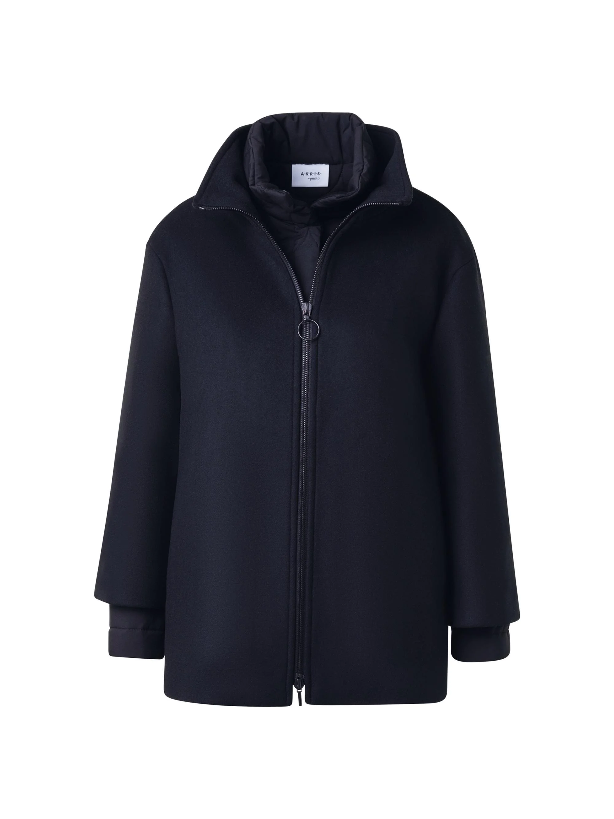 Women's Core Layered Wool-Blend Jacket - Black - 1