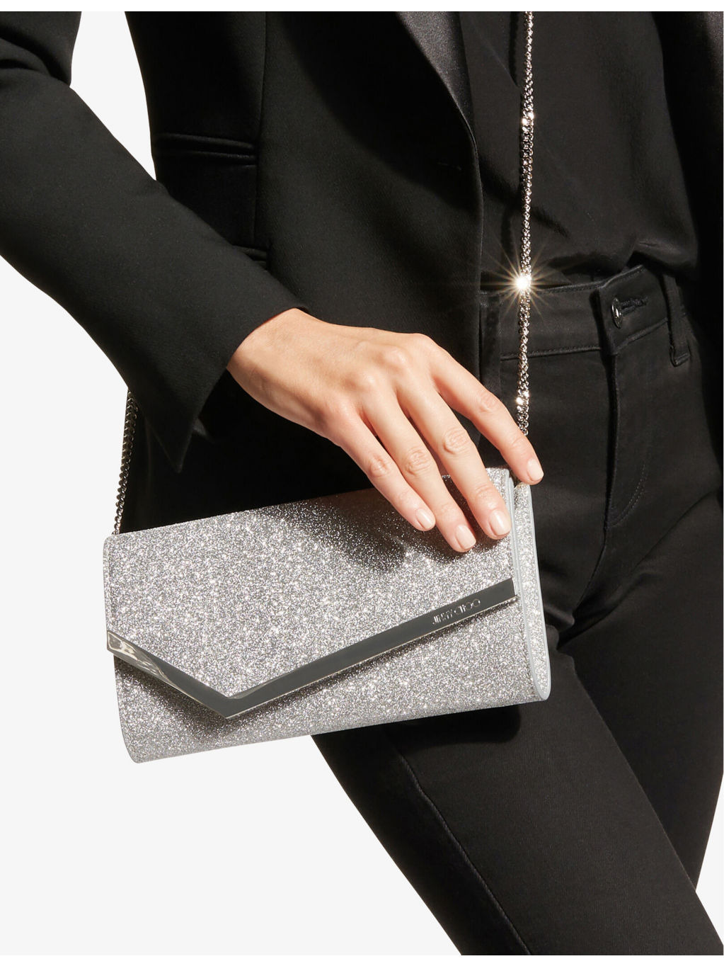 Emmie glittered leather mini clutch - 2