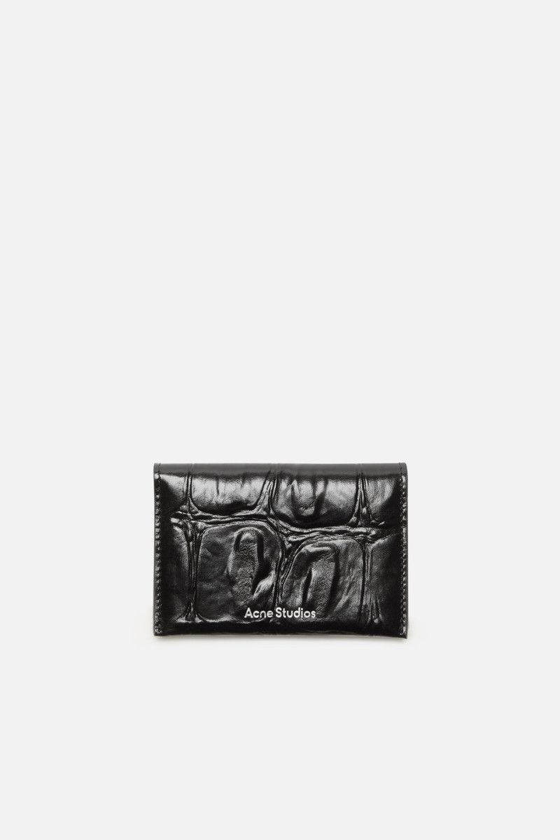 Folded leather wallet - Black 1