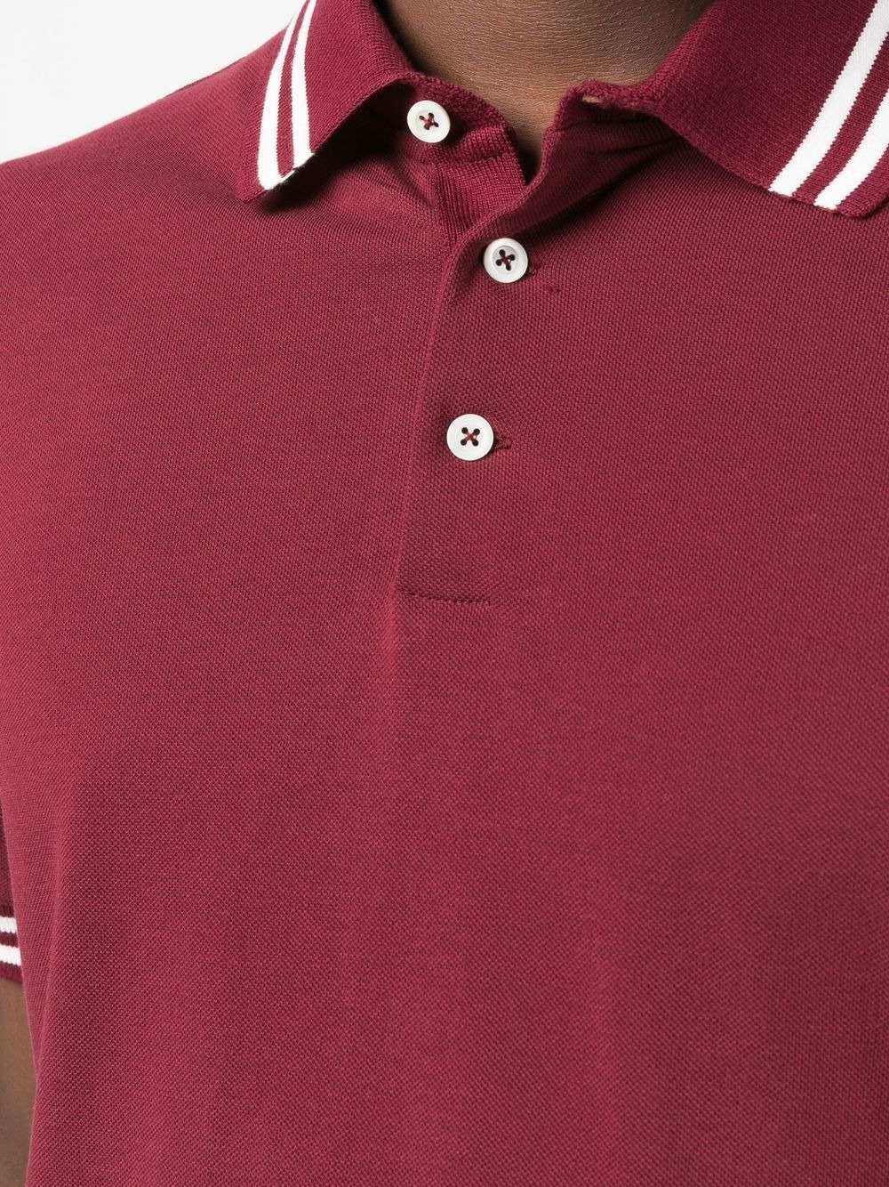striped-trim polo shirt - 5