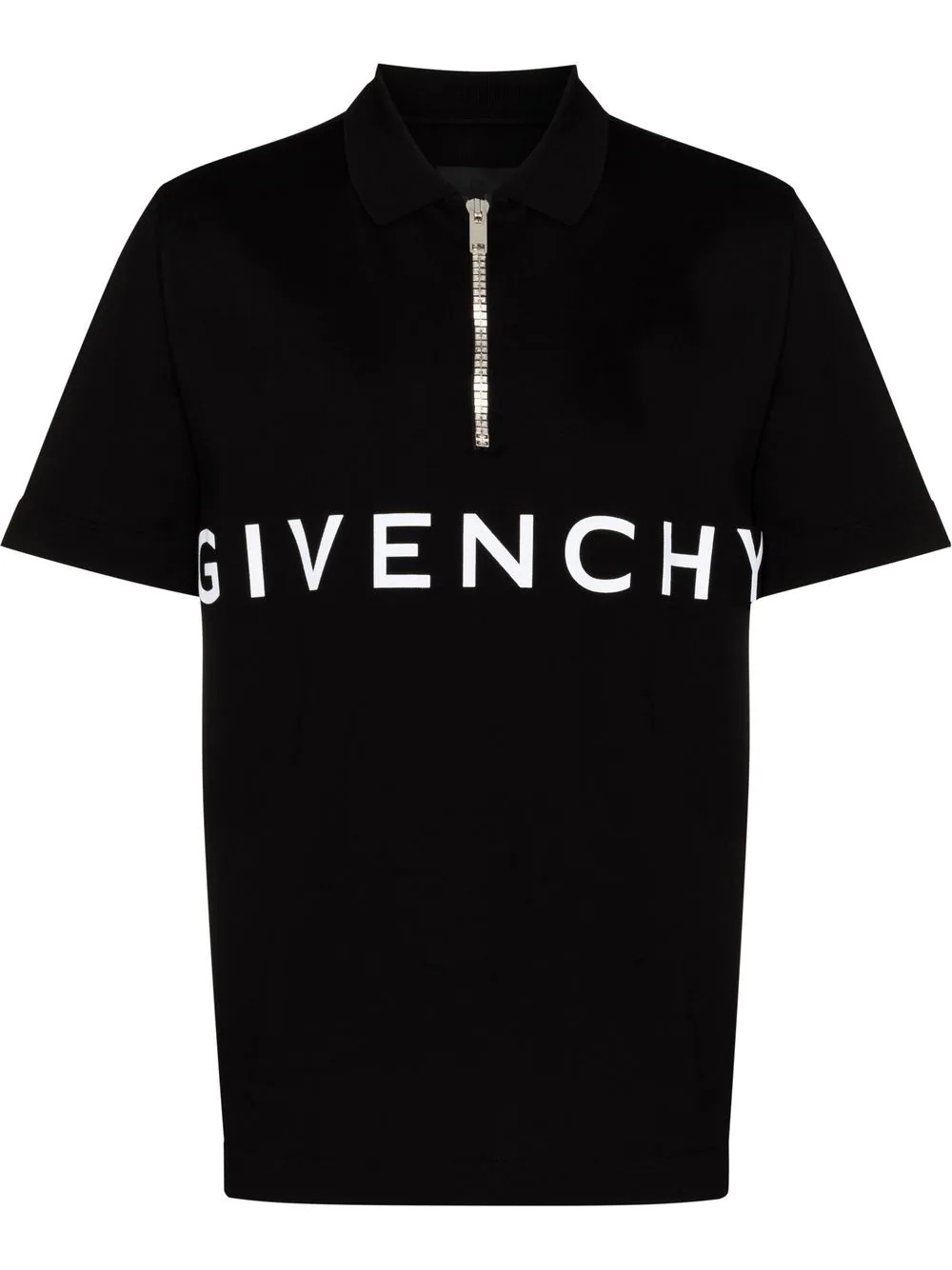 logo-print half zip polo shirt - 1