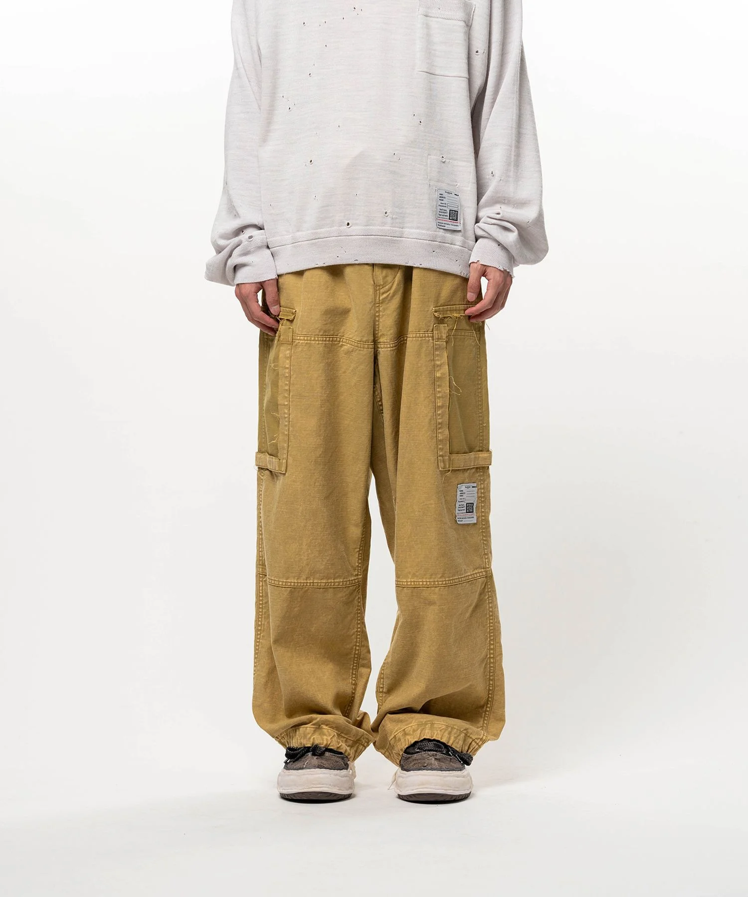 Cotton Satin Cargo Pants - 1