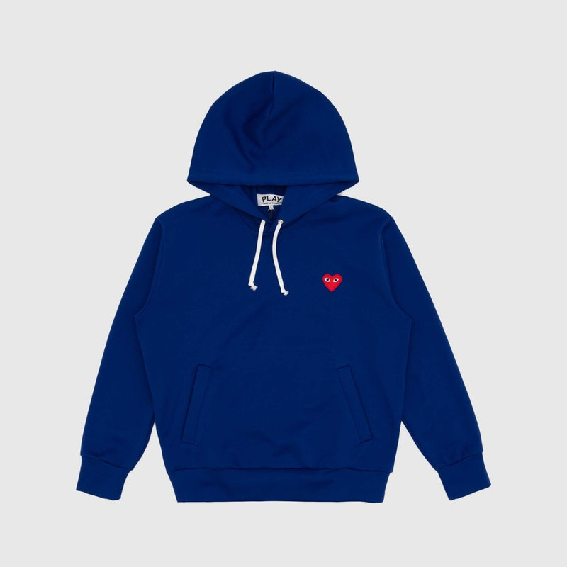 RED HEART HOODED PULLOVER SWEATSHIRT - 1