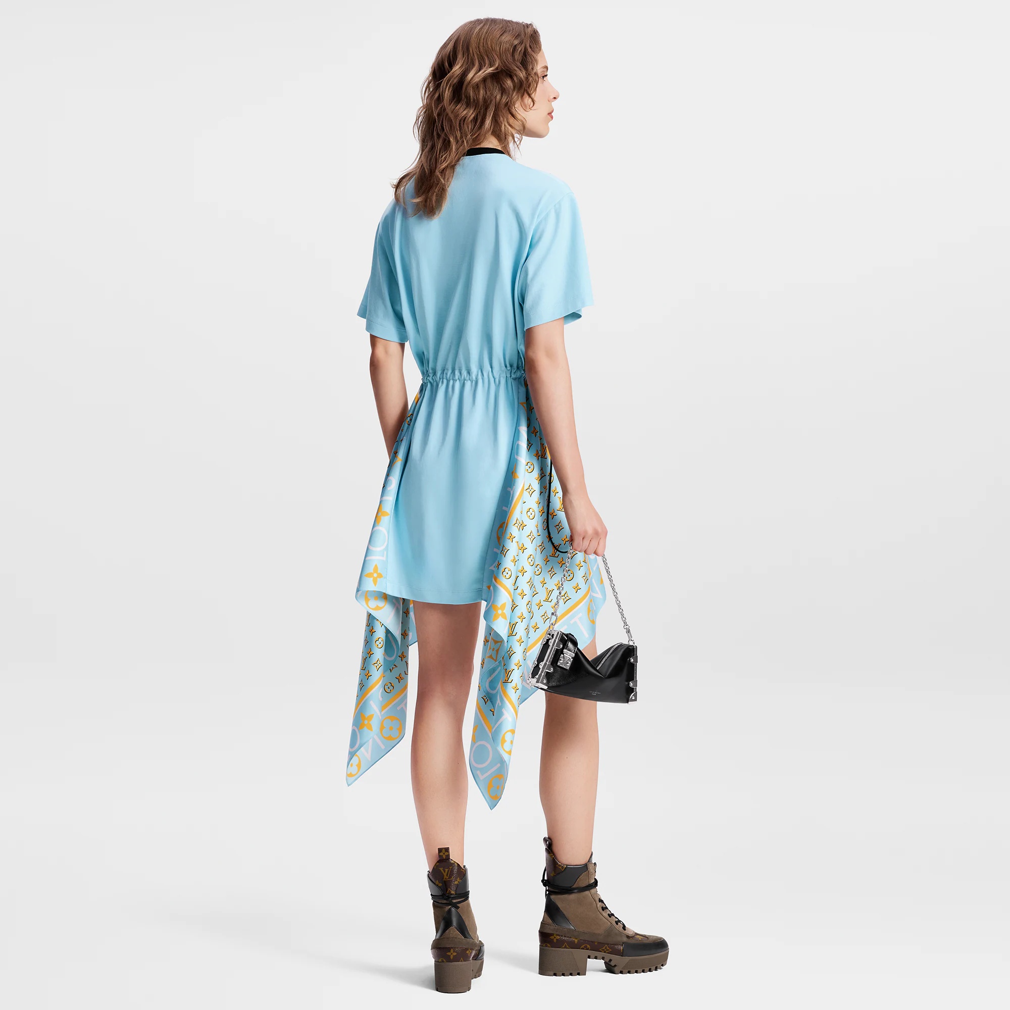 Scarf Insert T-Shirt Dress - 3