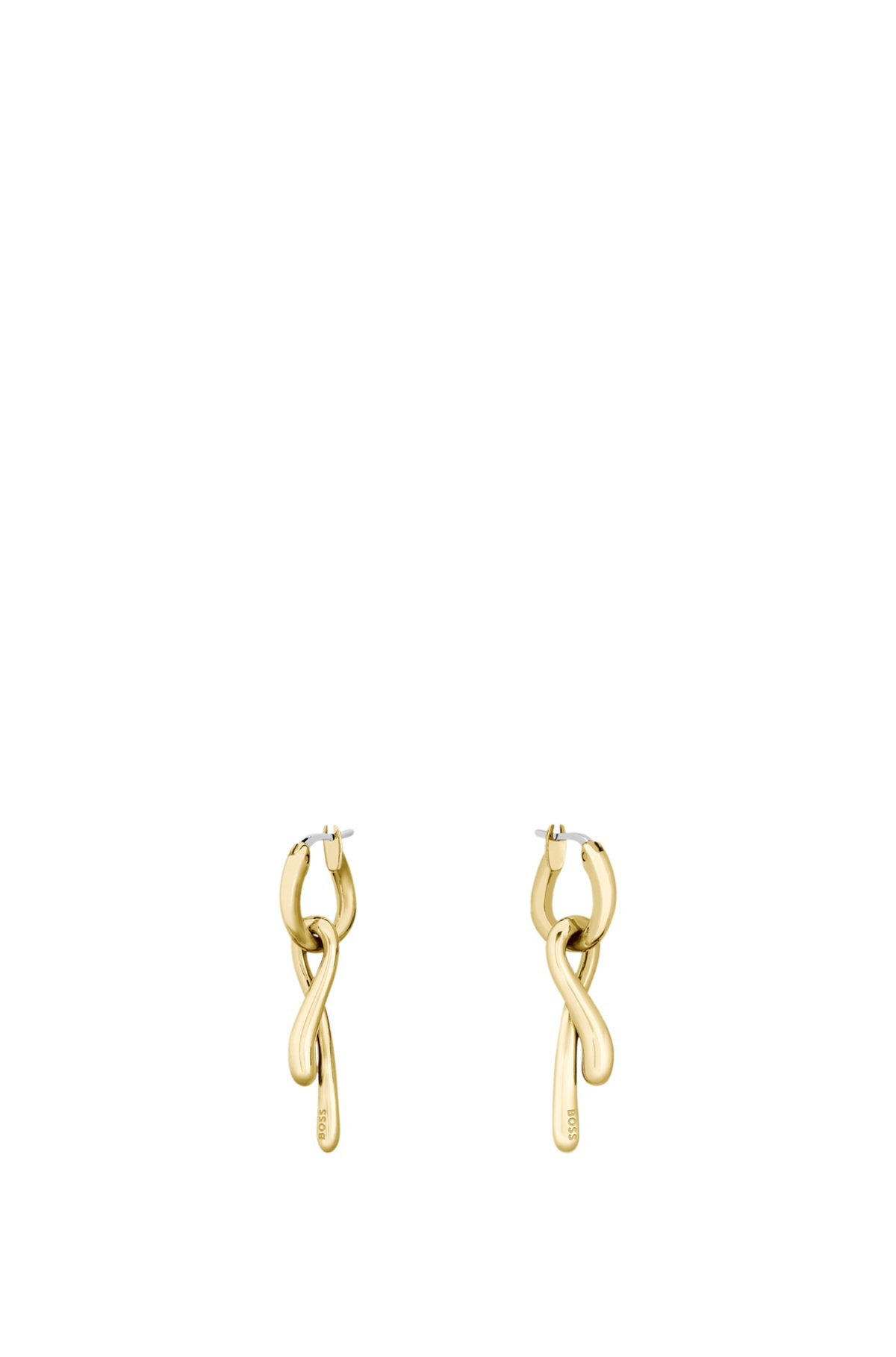 RIBBON-STYLE EARRINGS IN A GOLD-TONE EFFECT - 1