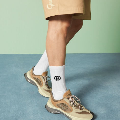 Cotton blend socks with Interlocking G - 4