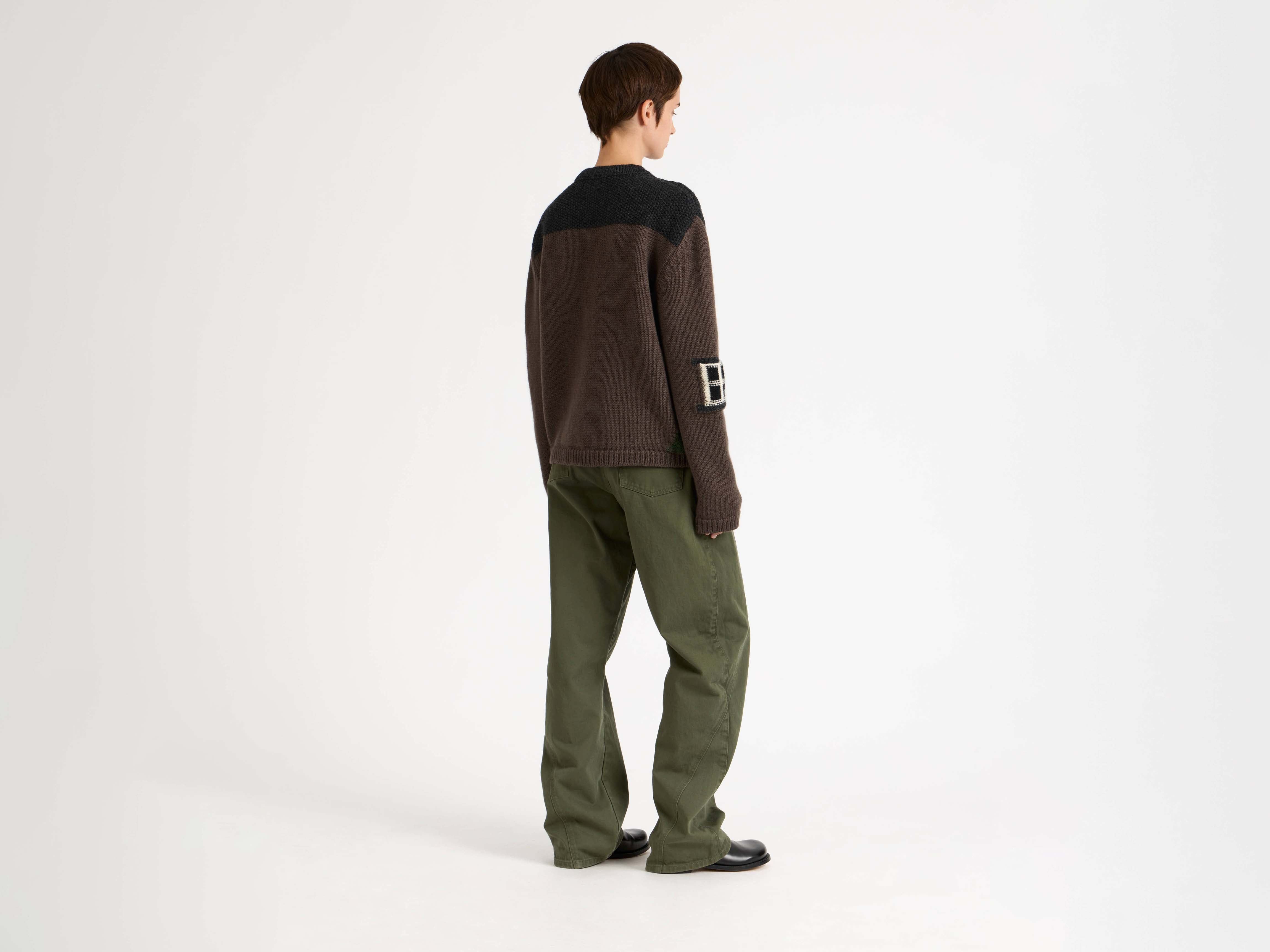 HOUSE POLO CARDIGAN IN CHESTNUT BROWN - 3