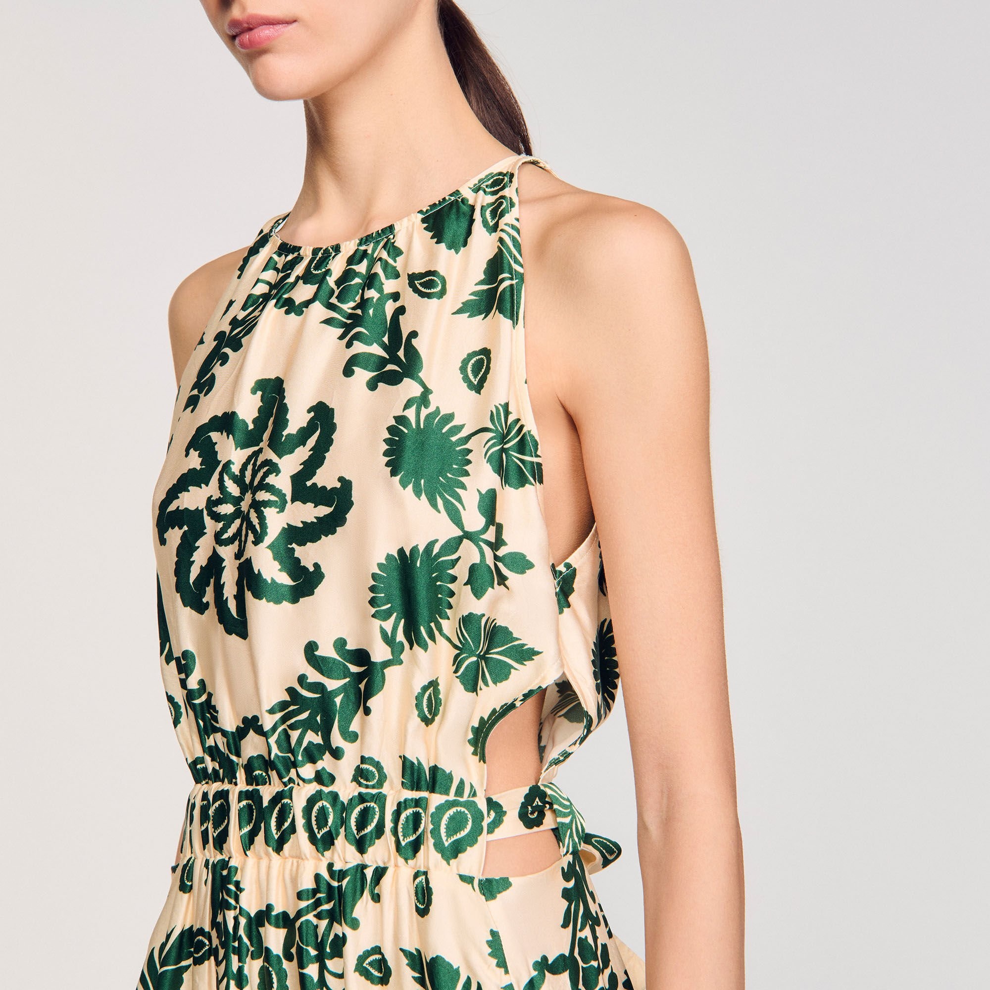LEAF PRINT MAXI DRESS - 3