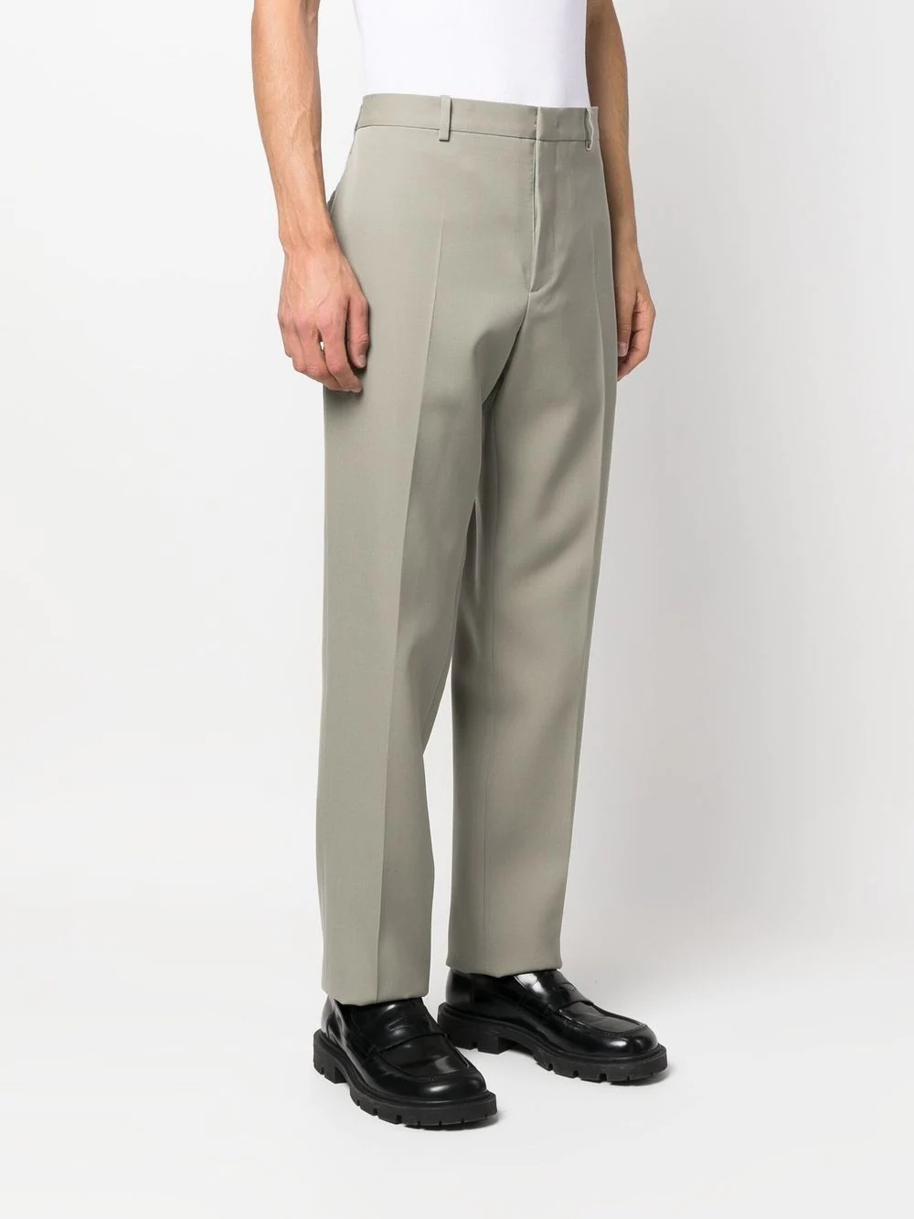cotton-wool blend tailored trousers - 3