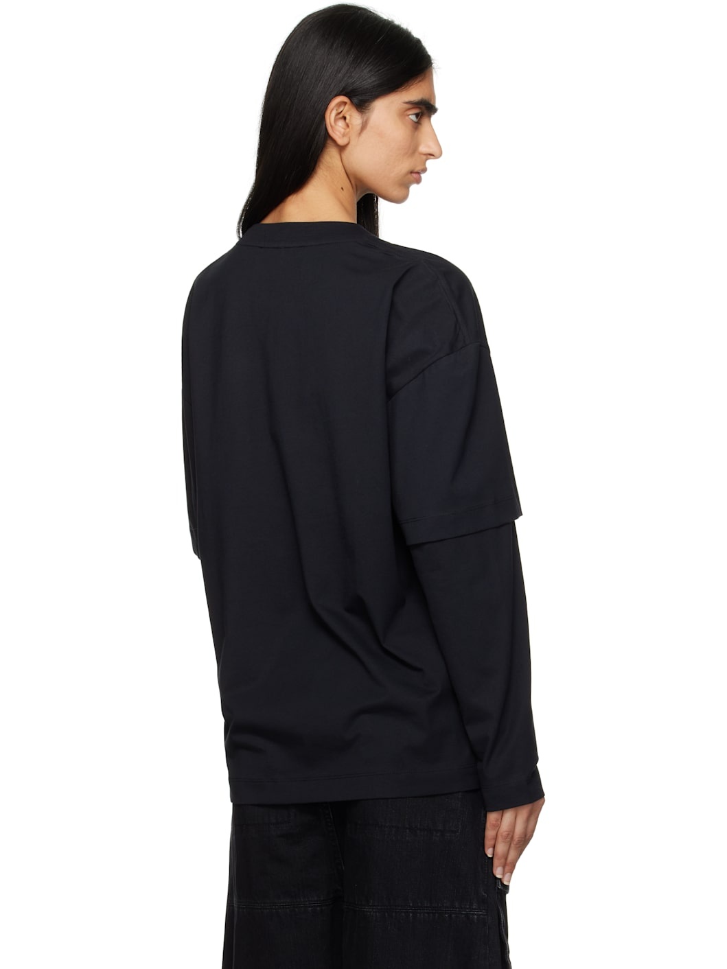 Black 'Not A Crime' Double Sleeves T-shirt - 3