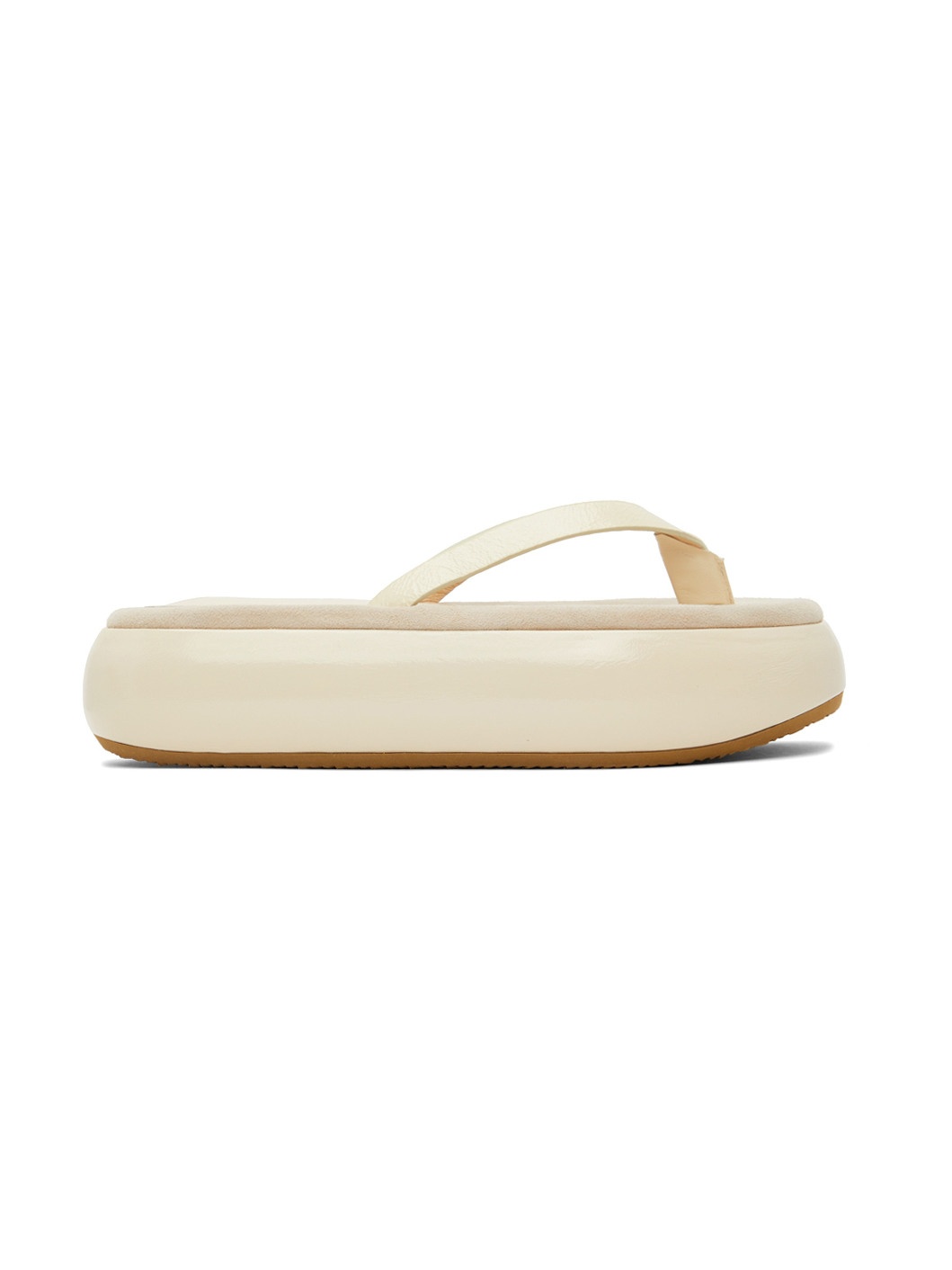 Off-White Boat Flip Flop Platform Slides - 1