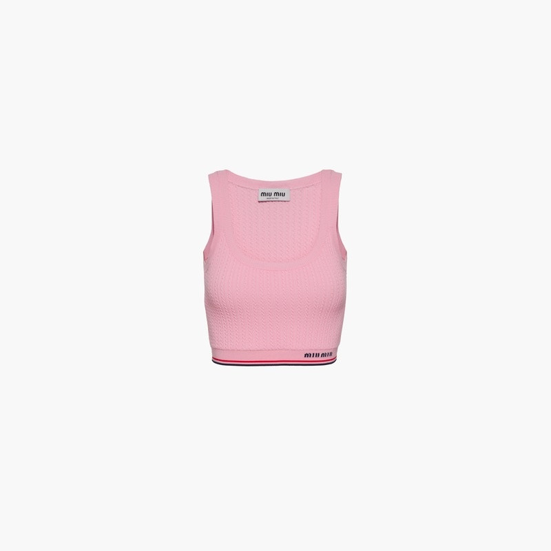 Miu Miu Sleeveless viscose top outlook