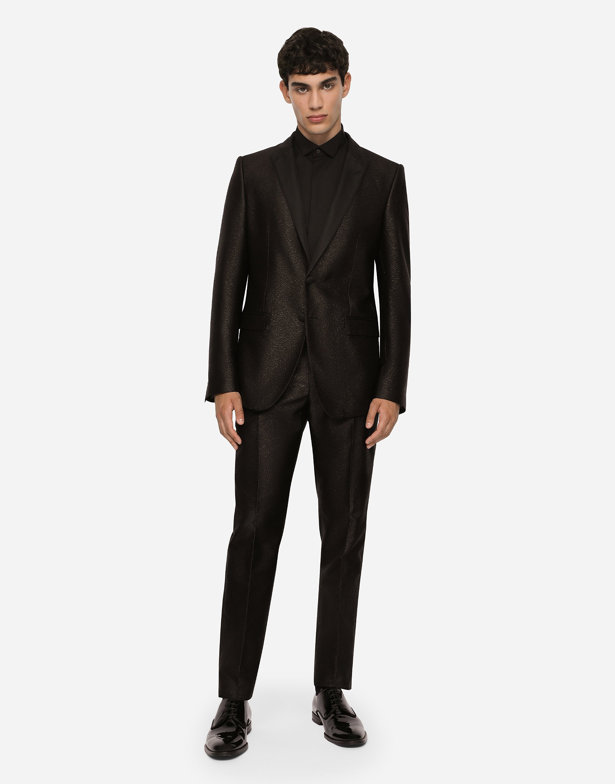 Lamé silk jacquard martini-fit tuxedo suit - 2