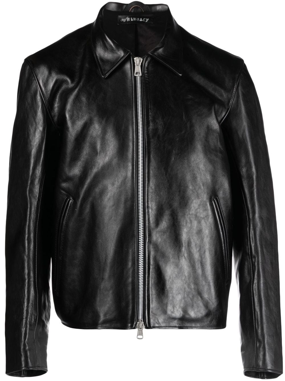 Mini leather zipped jacket - 1