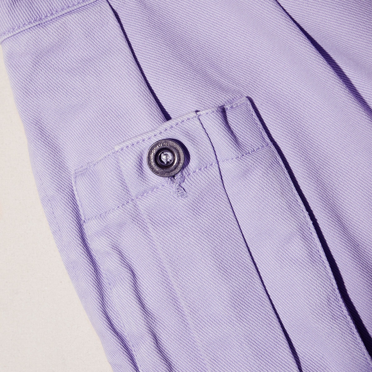 Lilac Denim Shorts - 5