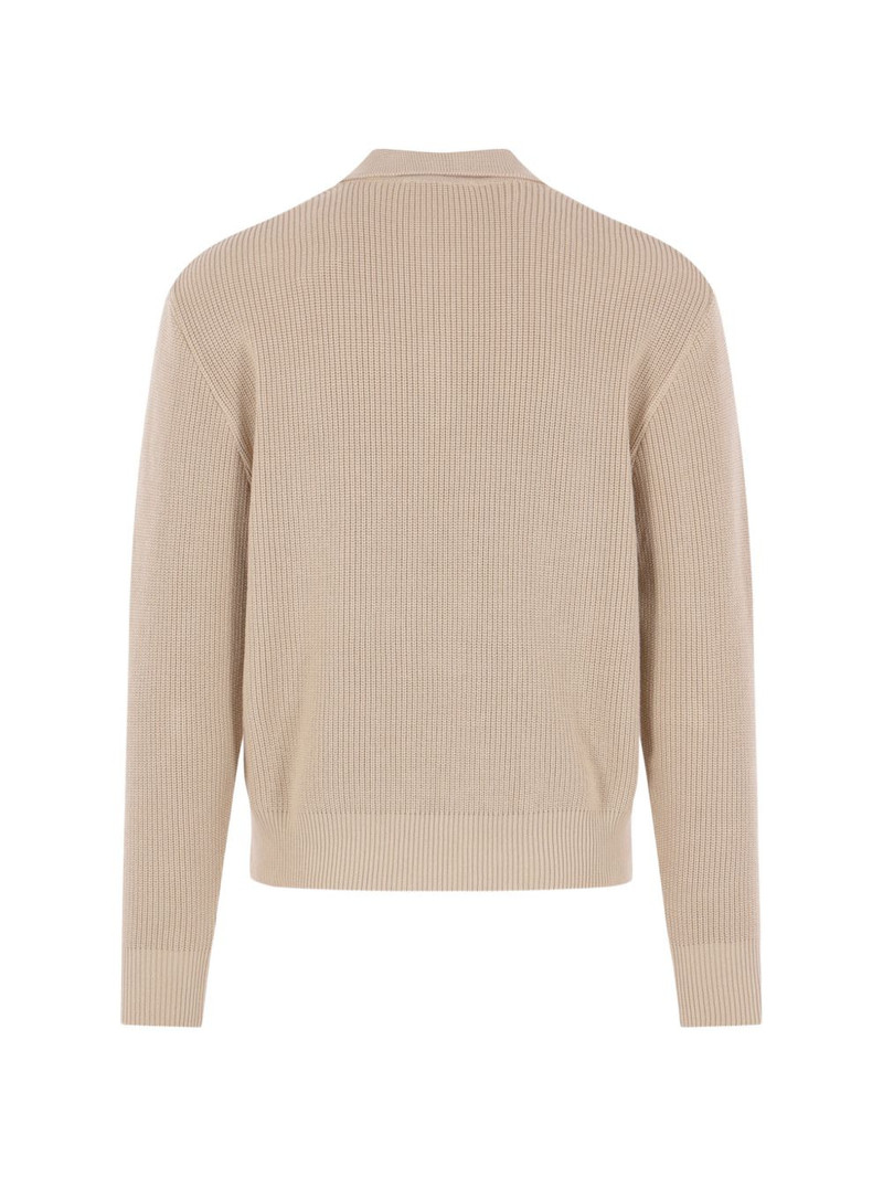 LARDINI ribbed half-zip sweater outlook