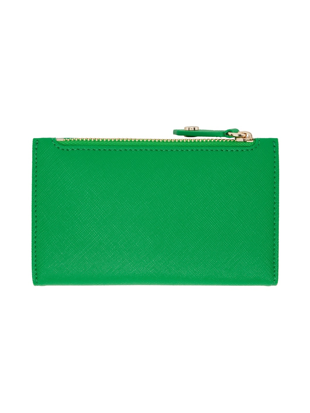 Green Saffiano Slim Flap Card Holder - 2