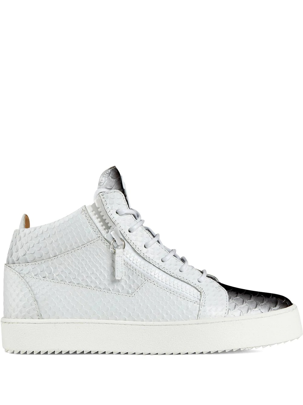 Kriss snakeskin-effect mid-top sneakers - 1