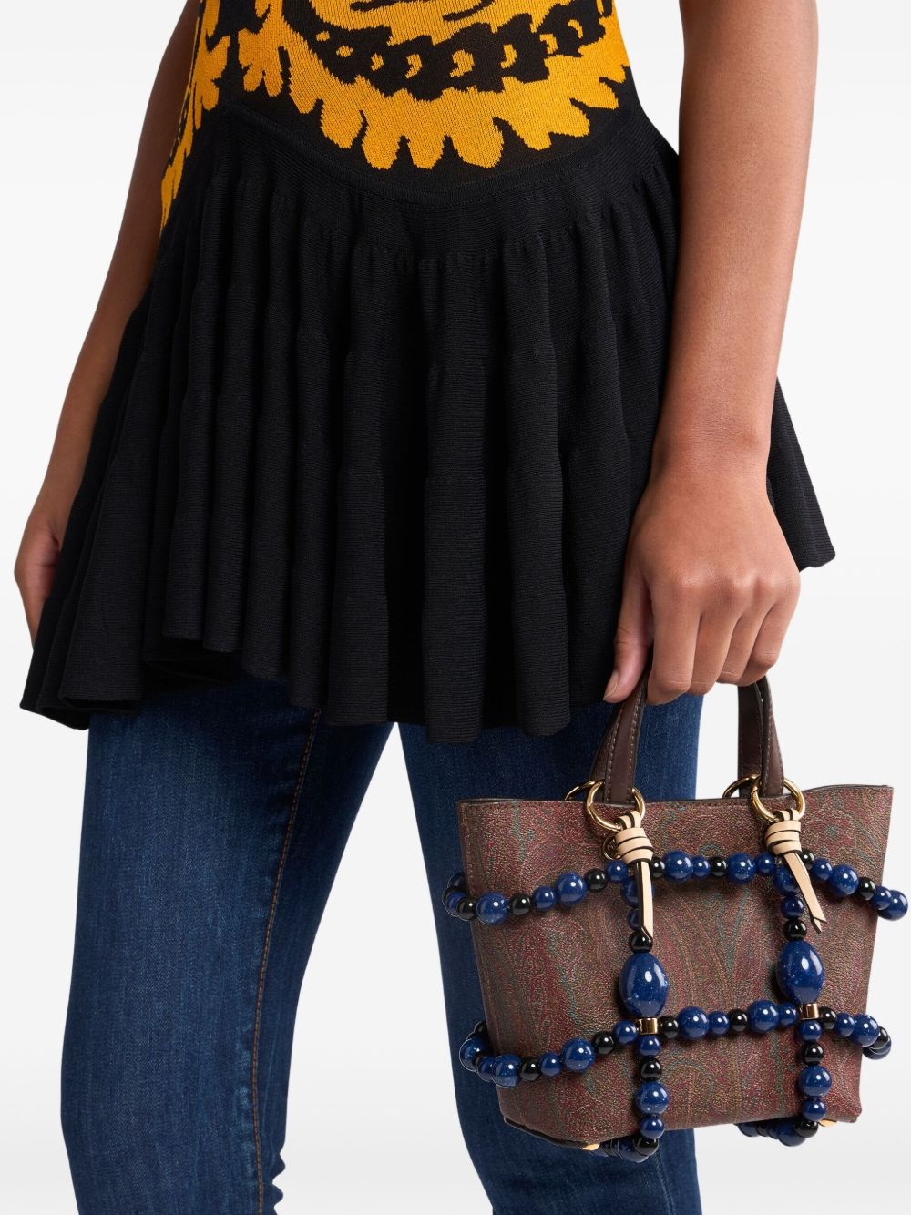 marble-embellished cage bag - 4