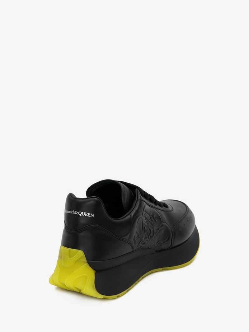 Alexander McQueen Men's Sprint Runner in Black/yellow outlook