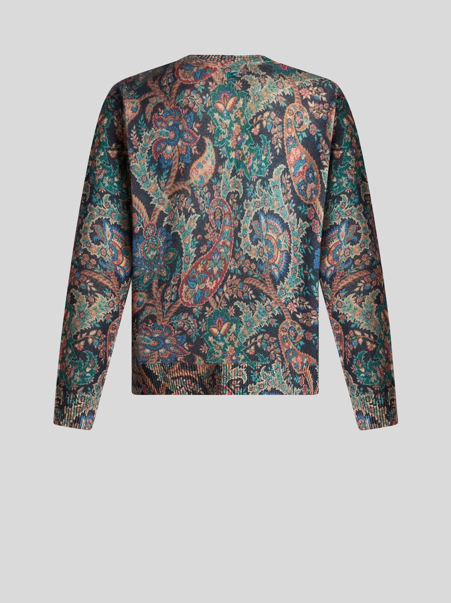 SWEATER WITH FLORAL PAISLEY PRINT - 5