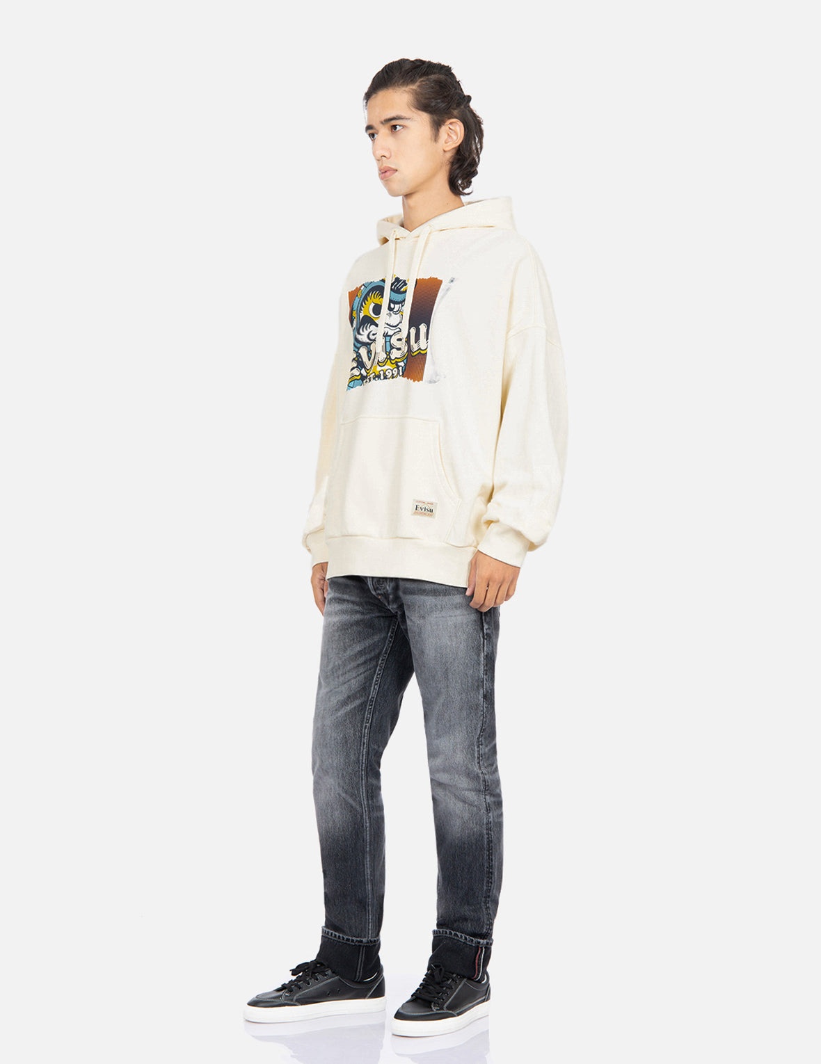 Tear-off Daruma Poster Print Hooded Sweatshirt - 3