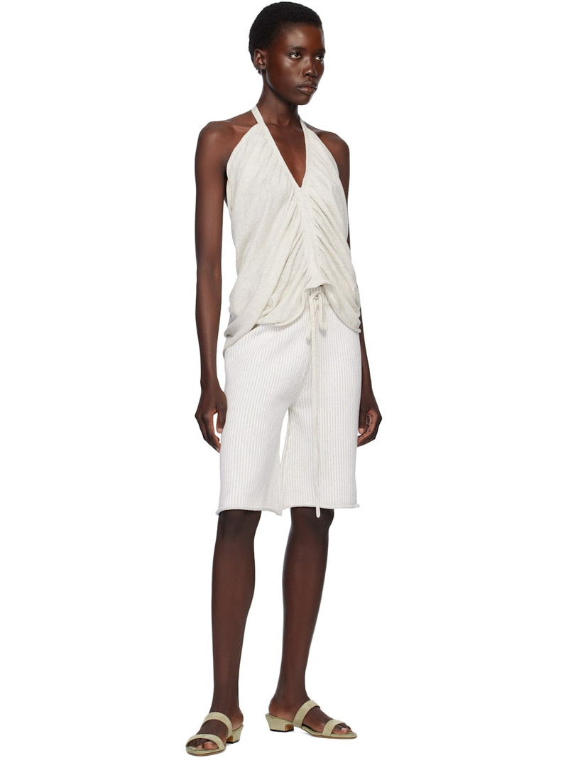 LAUREN MANOOGIAN Gray Drape Halter Top outlook