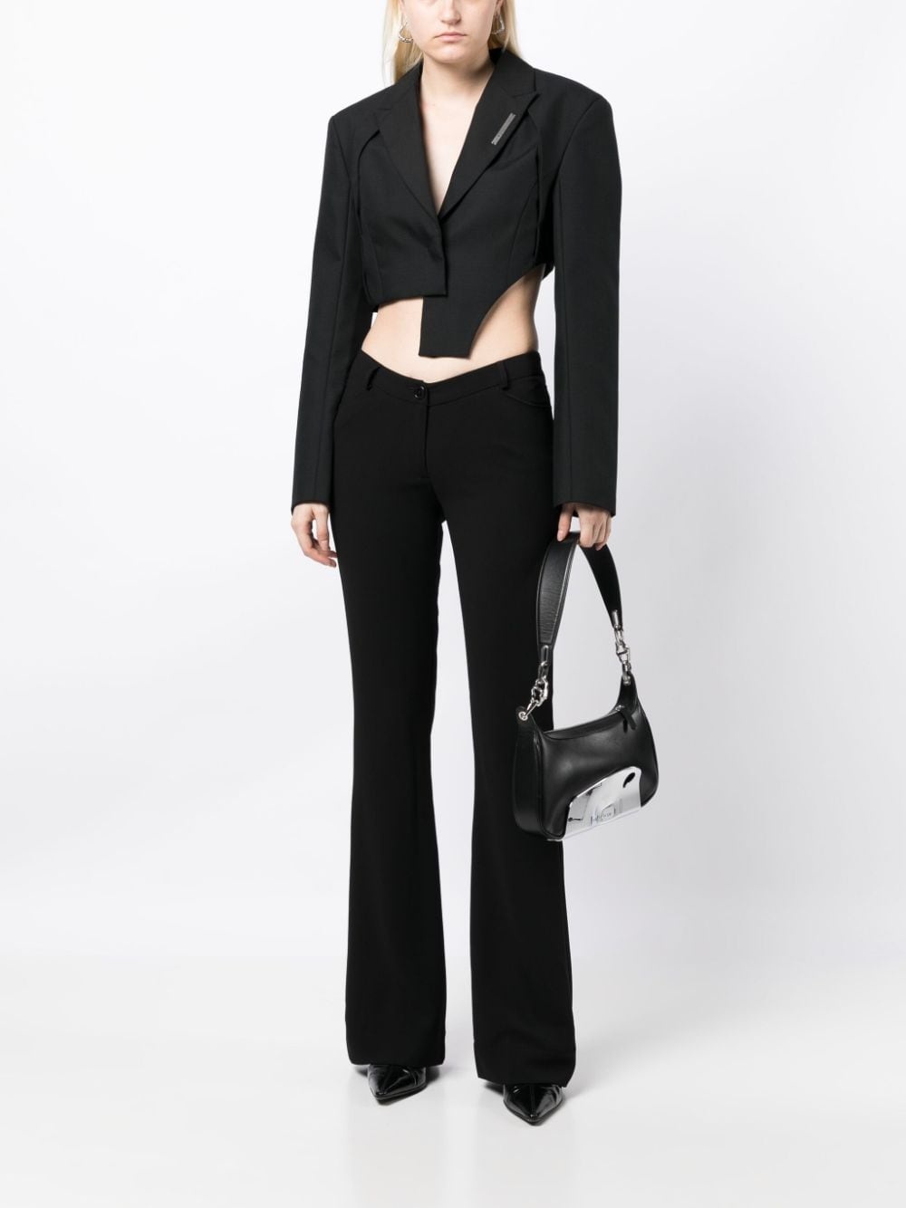logo-plaque peak-lapels blazer - 2