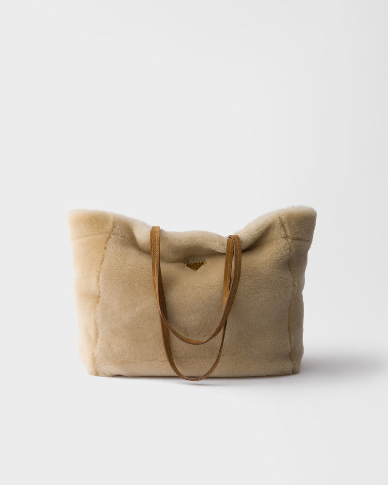Large shearling tote bag 1
