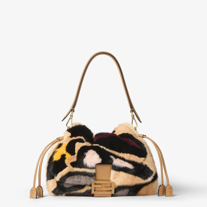 Mamma Baguette Medium Multicolor Night Butterfly inlay mink bag 1