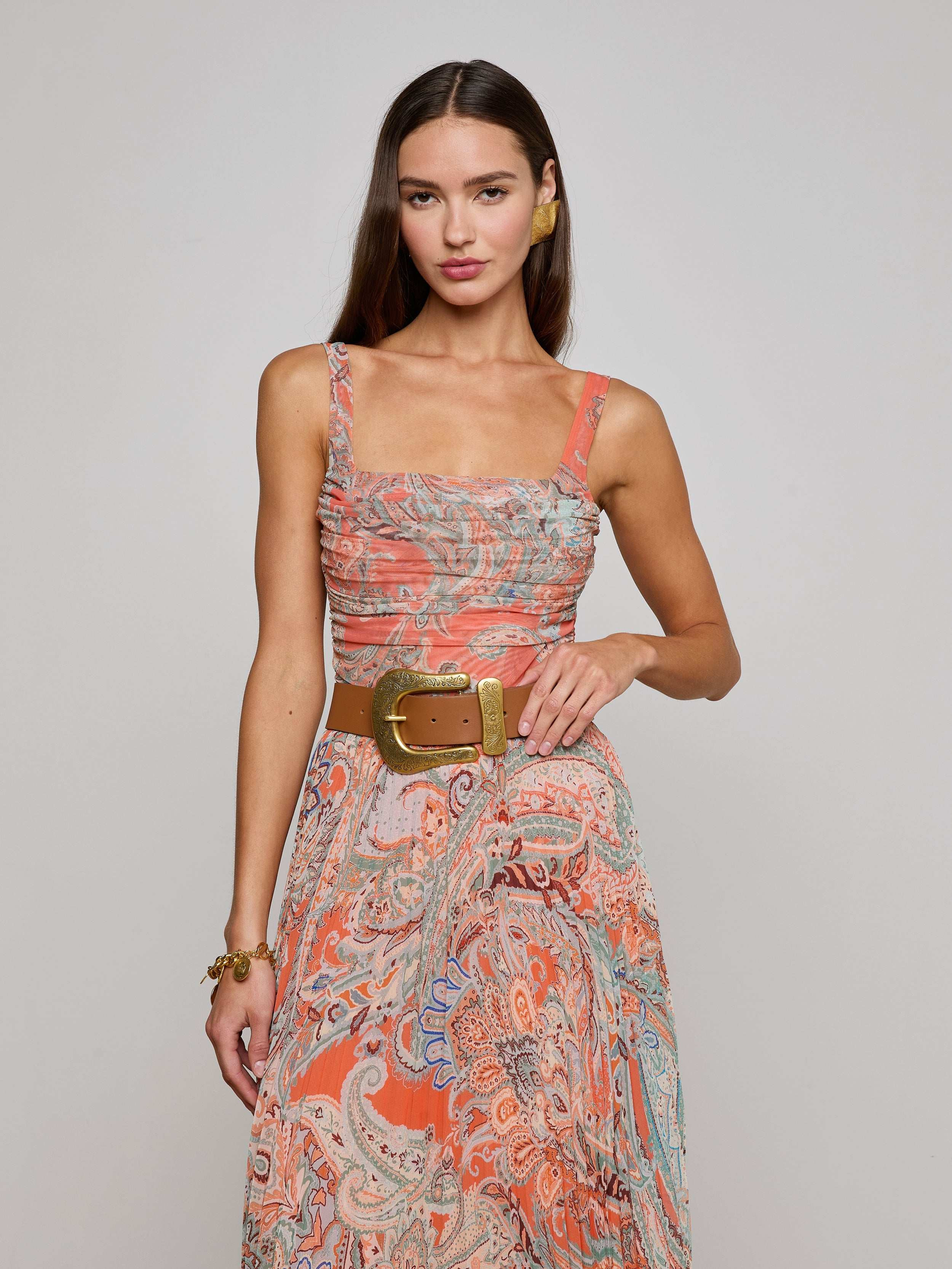 Rasha Mesh Paisley Tank - 2