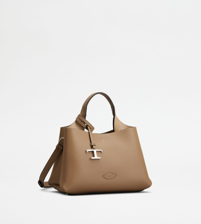 BAG IN LEATHER MICRO - BROWN, NATURAL 2