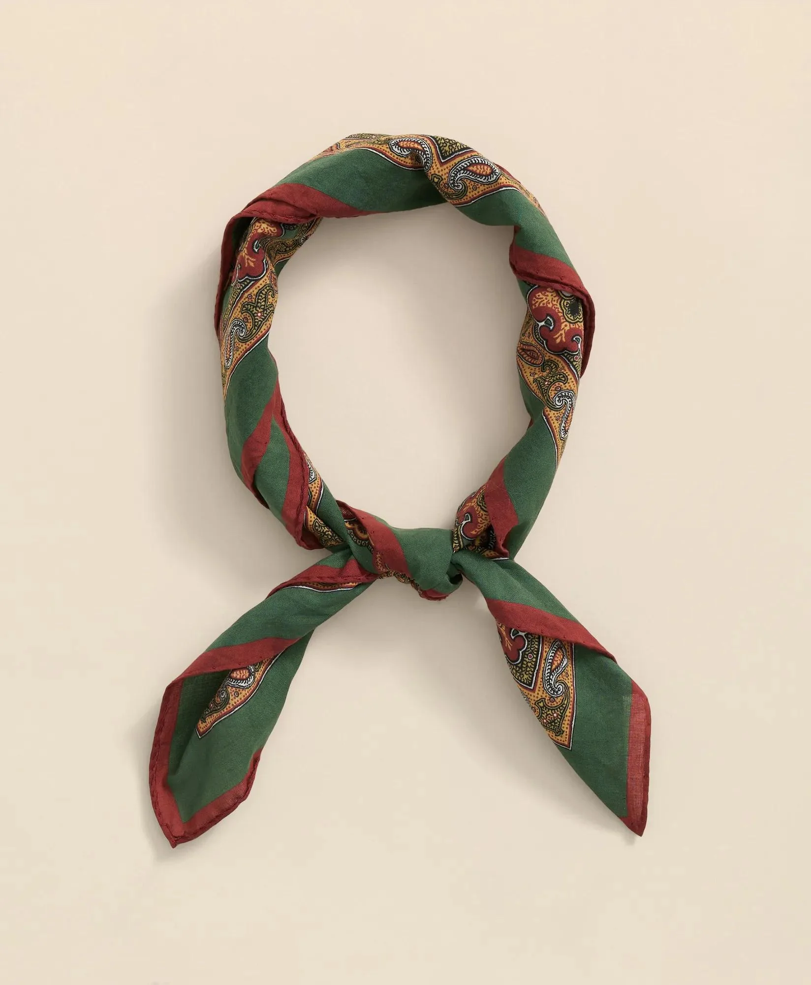 Cotton Paisley Foulard Print Neckerchief - 1